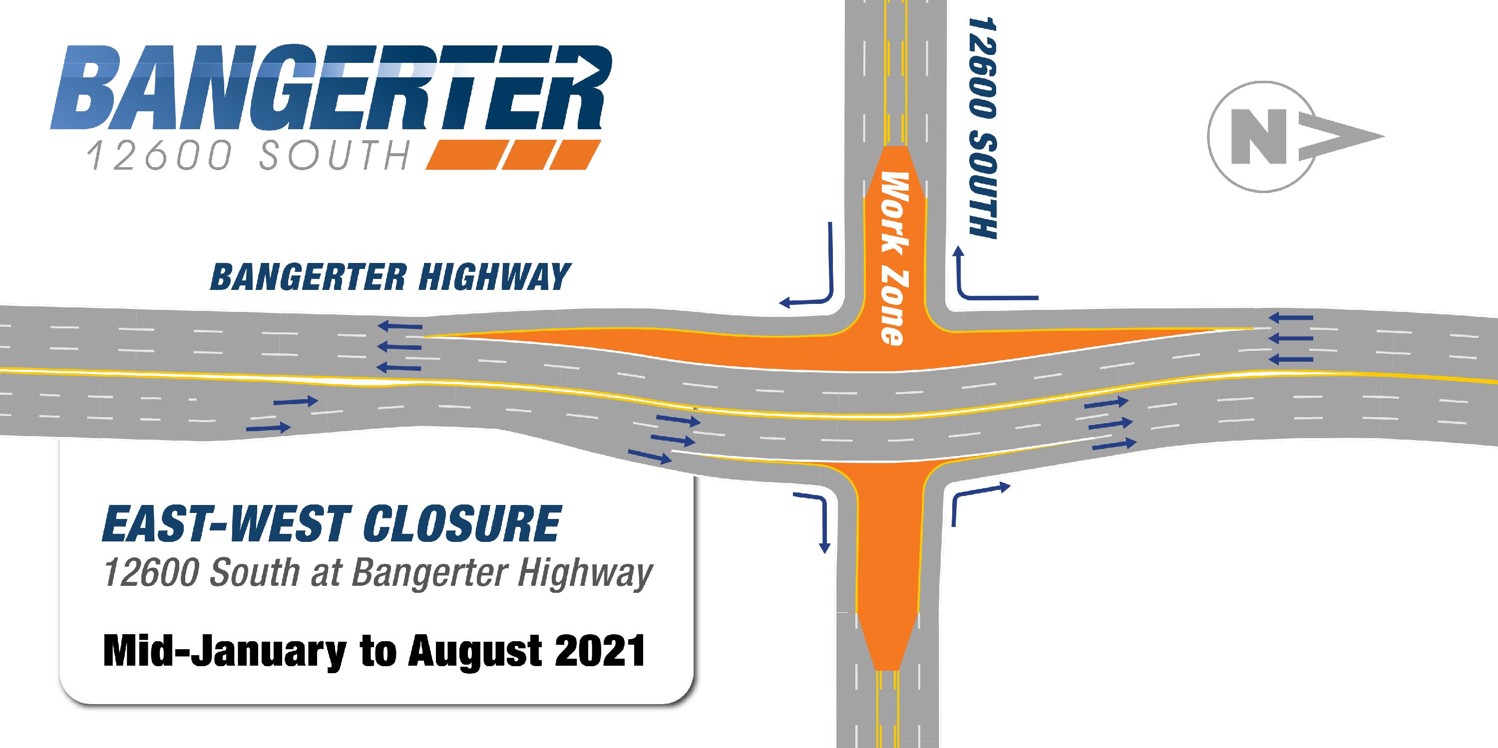 12600 S / Bangerter Highway Intersection East / West Closure