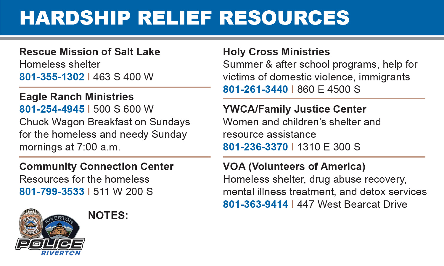 Hardship Relief Resources