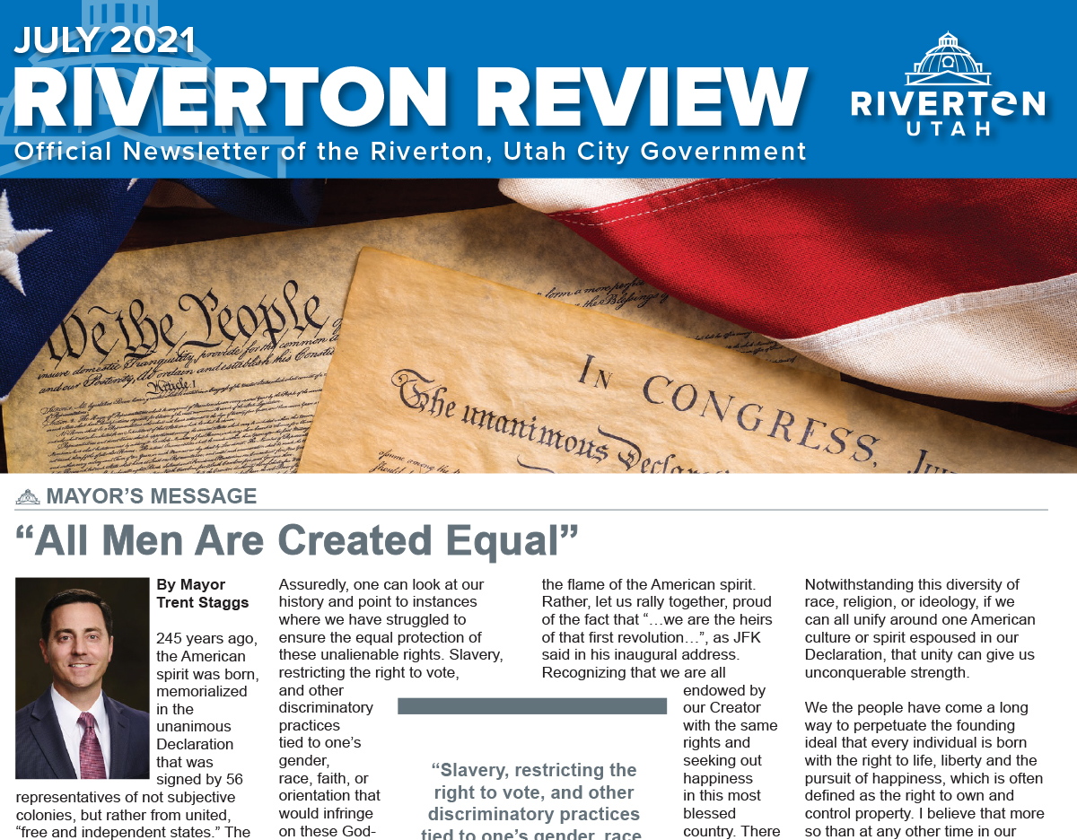 Riverton Review Print Newsletter - July 2021