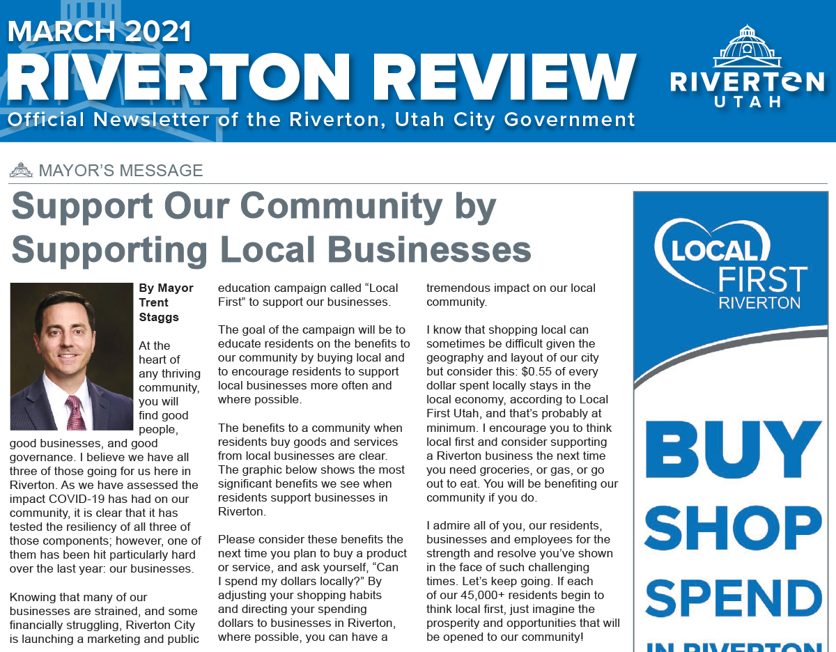 Riverton Review Print Newsletter - March 2021